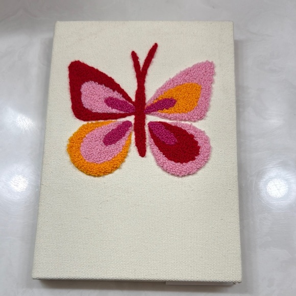 Molly & Rex Canvas Covered Lined Notebook with Crotchet Butterfly Cover - Picture 1 of 5